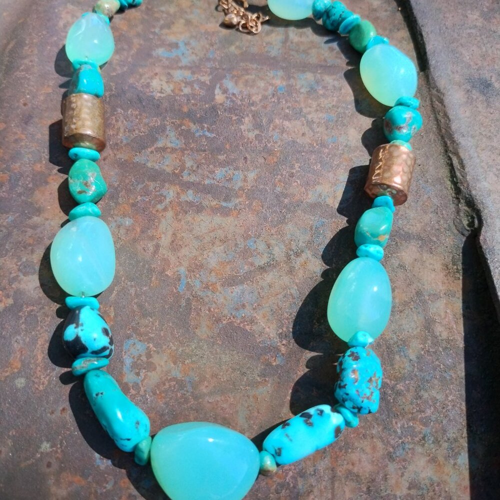 Jay King DTR mine finds Turquoise Gemstone Copper necklace stunning - Picture 9 of 14
